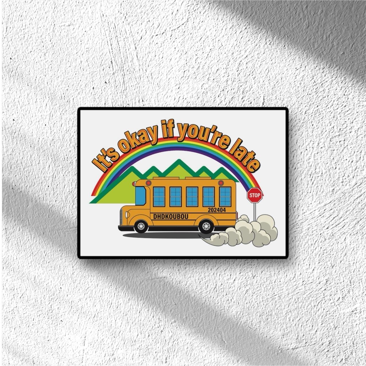 DHD(M)004【フレーム付きインテリアポスターA2　スクールバス】