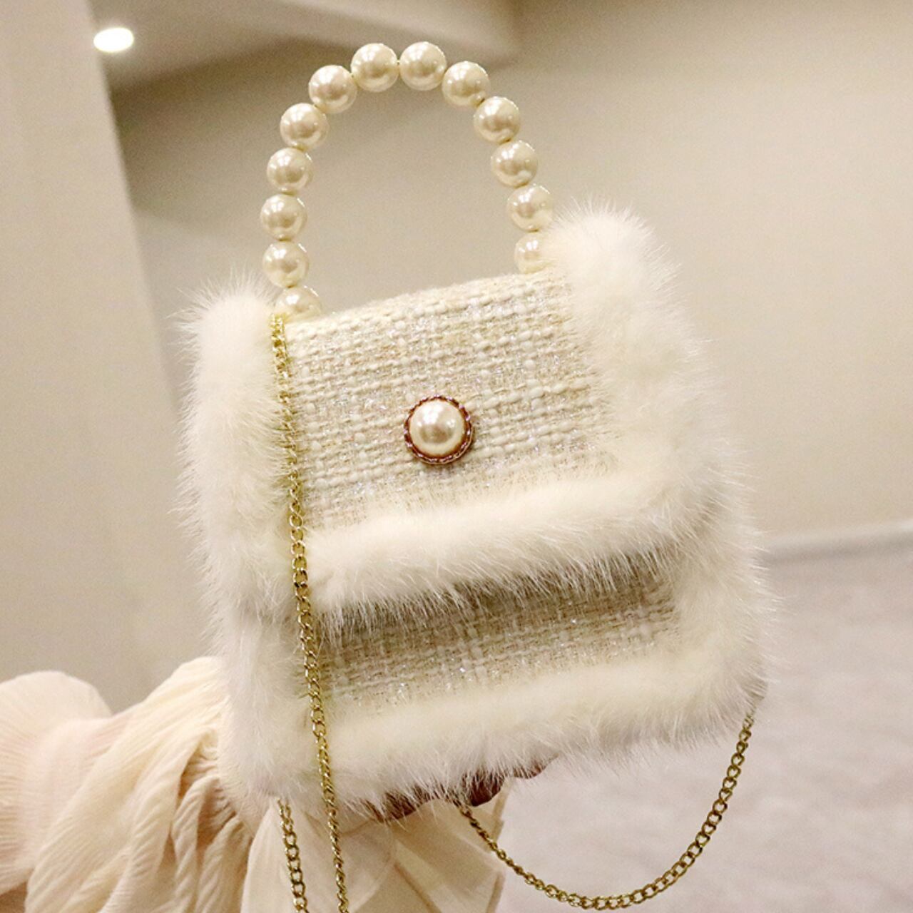 ルミエール パールツイードバッグ 2color BA21