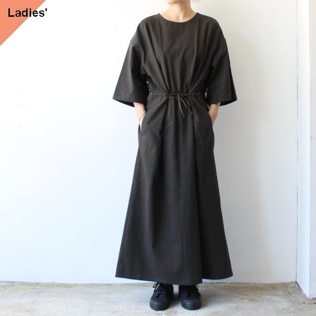 HAVERSACK 墨染ツイル5分袖ワンピース Ink dyed twill half-sleeve onepiece