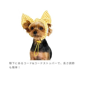 犬用ヘアバンド　ギンガムチェックヘアバンド
