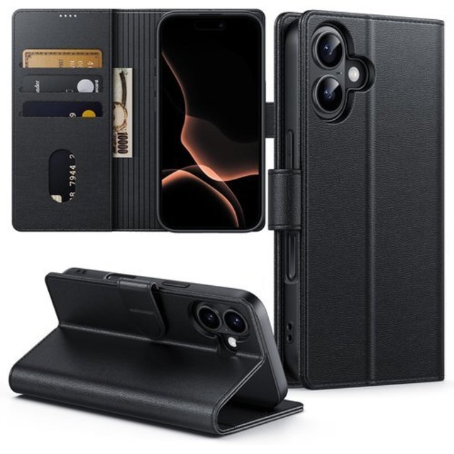 NIMASO iPhone 16 ケース 手帳型 財布型 PUレザーケース 携帯カバー カード収納 全面保護 耐衝撃 スタンド機能 マグネット式 スマホケース ストラップホール付き アイフォン 6.1インチ 対応 雅革シリーズ NSC25E1607 3237