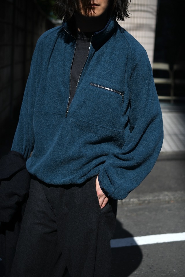 A.PRESSE / Vintage Silk Fleece Harf ZIP Jacket (Blue)