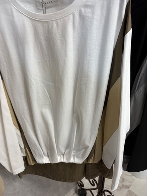 【GALENA】異素材切り替えロングスリーブ　70062-4104