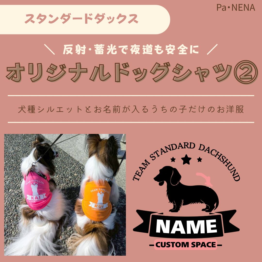 反射,蓄光素材あり! オリジナルドッグTシャツ(スタンダードダックス)