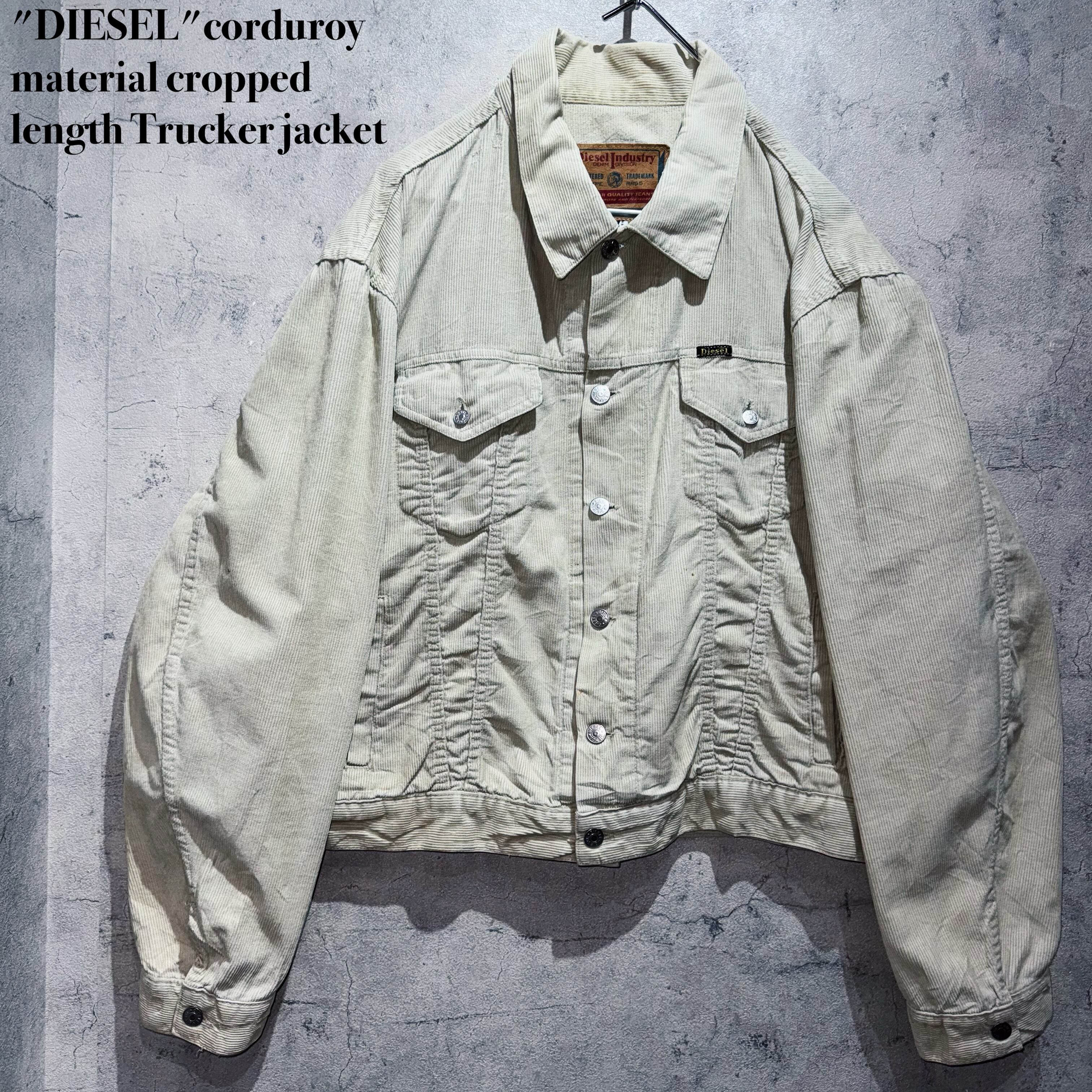 "DIESEL"corduroy material cropped length Trucker jacket