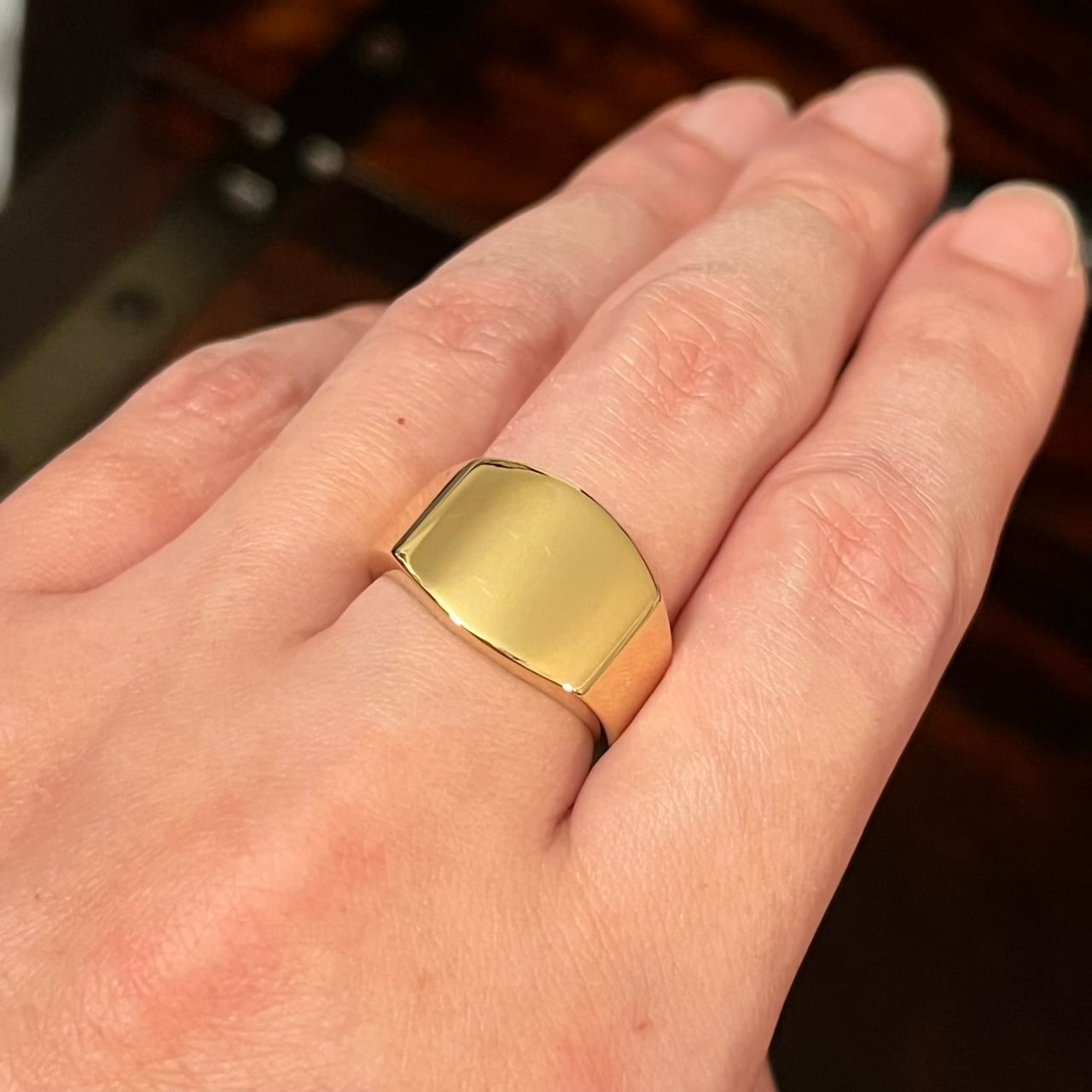 VINTAGE CARTIER 18K Gold Hexagon Signet Ring | ヴィンテージ