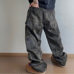 スエード風マーブルルーズパンツ　1159