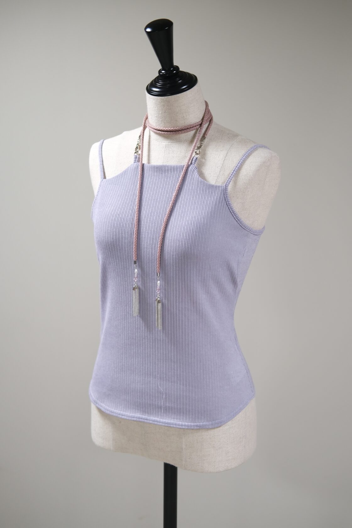 Tanaka Daisuke】silver tassel random rib camisole - lavender 