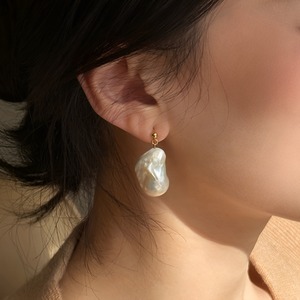 Pearl earrings 14k gold filled【H00007】