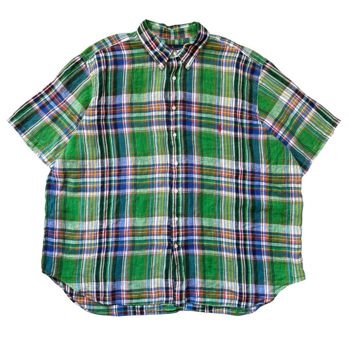 RALPH LAUREN linen big size ラルフローレン ボタンダウン リネン