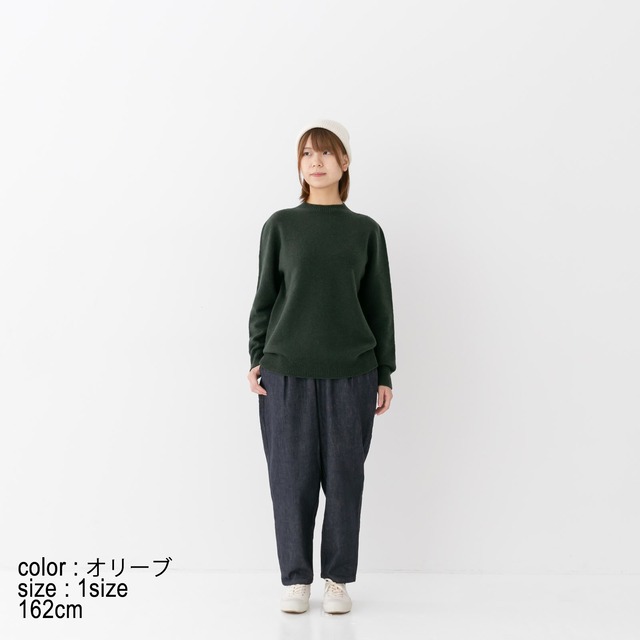 リネン RINEN 2/15ウール天竺編み(ホールガーメント) クルーネック(R17580)全4色