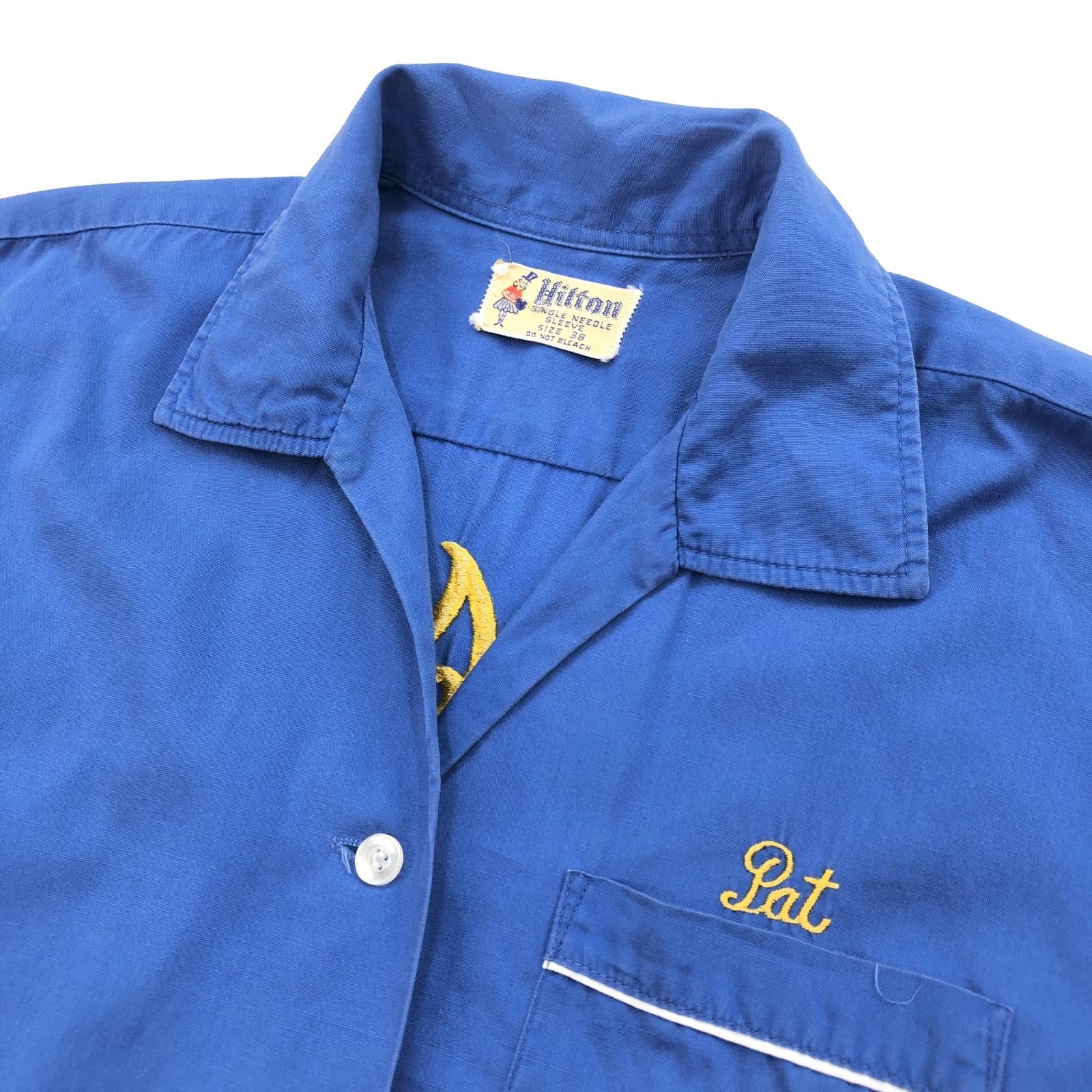 Hilton ヒルトン　50's ボーリングシャツ HILTON ヒルトン 50 -60年代 USA製 レディース仕様 青タグ PENSACOLA
