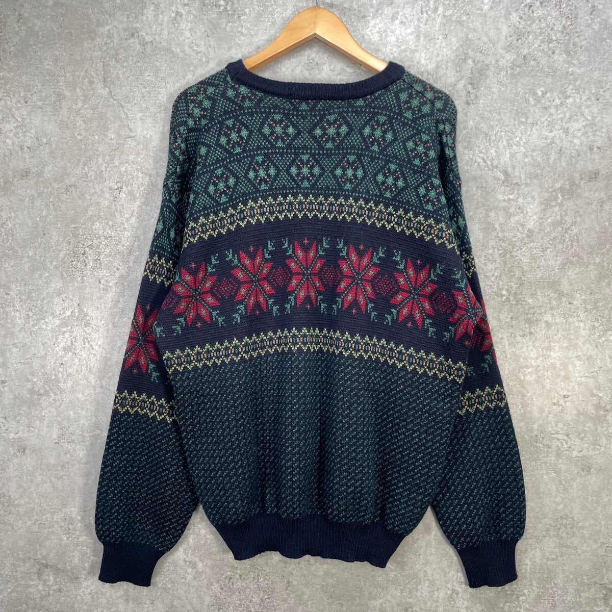 80s L.L.Bean バーズアイニットセーター X-LARGE 在原みゆ紀 80s 