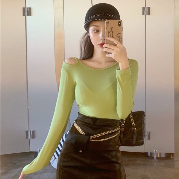 シャツ スプリングオータムスタイルスリム薄手Tシャツ ロング 春物 秋物 ヨーロピアン 1号婦人40216528722