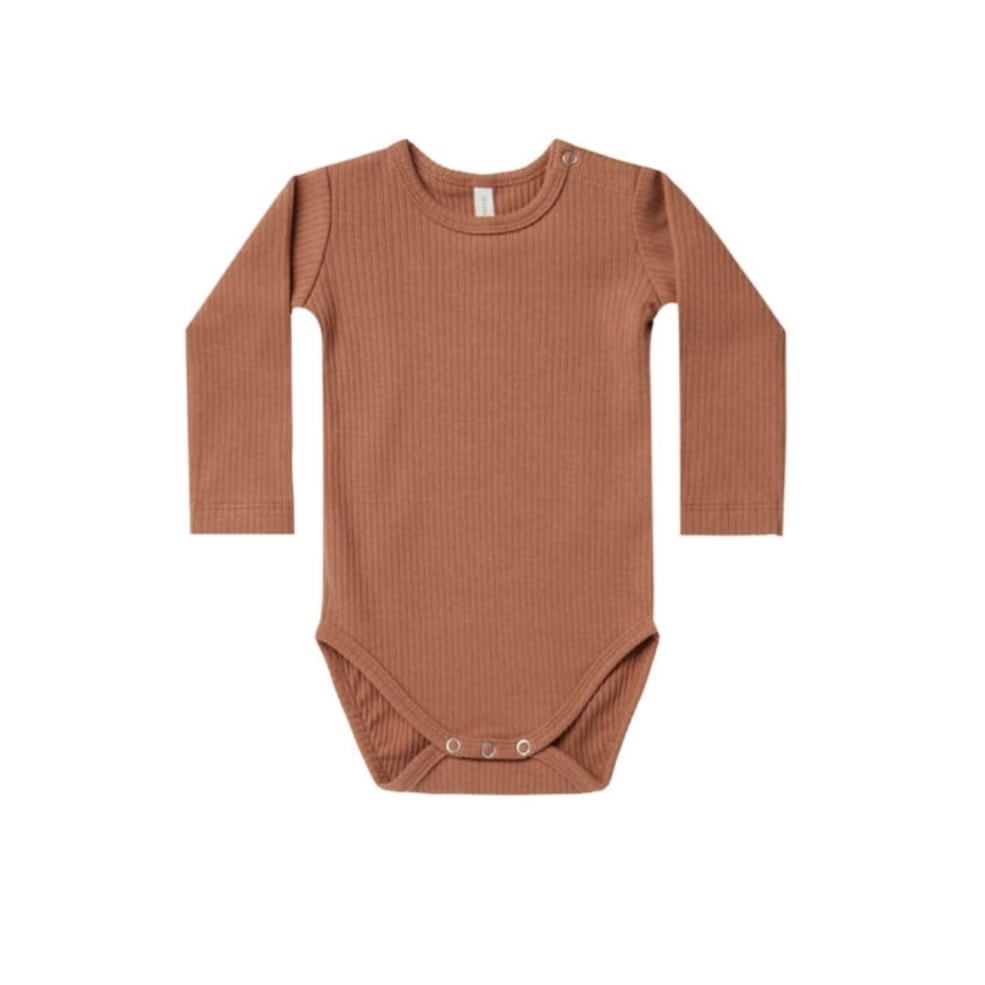 Quincy Mae - ribbed longsleeve bodysuit / amber