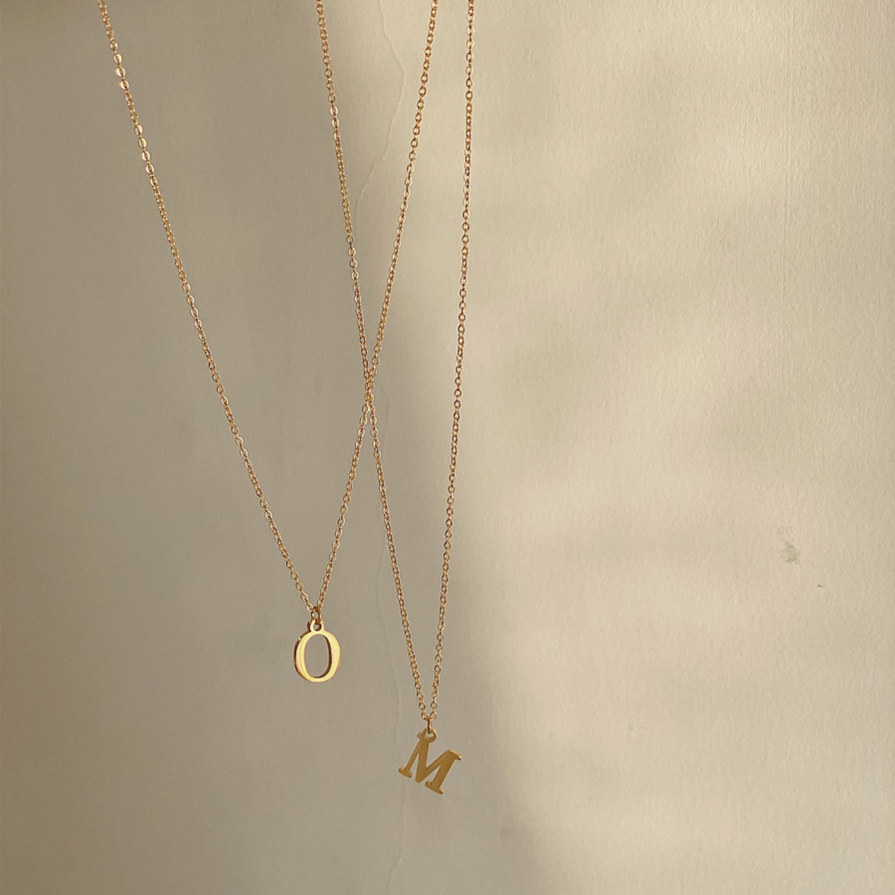 gold initial necklace T6147