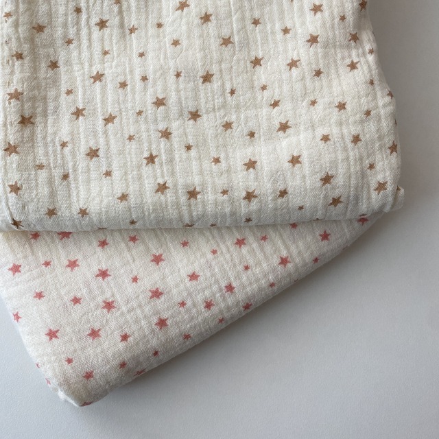 【即納】ダブルガーゼ / ヨル ぽこぽこ スター 2color 韓国生地