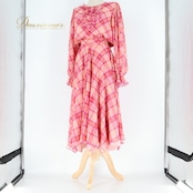 社交ダンス 衣装 チャコット Chacott 日本製 トップス ブラウス スカート ツーピース セットアップ ピンク系 パープル系 ピンク 紫 黄色 チェック 柄 模様 ダンス パーティ 発表会 可愛い おしゃれ 女性用 チェック柄 フェミニン