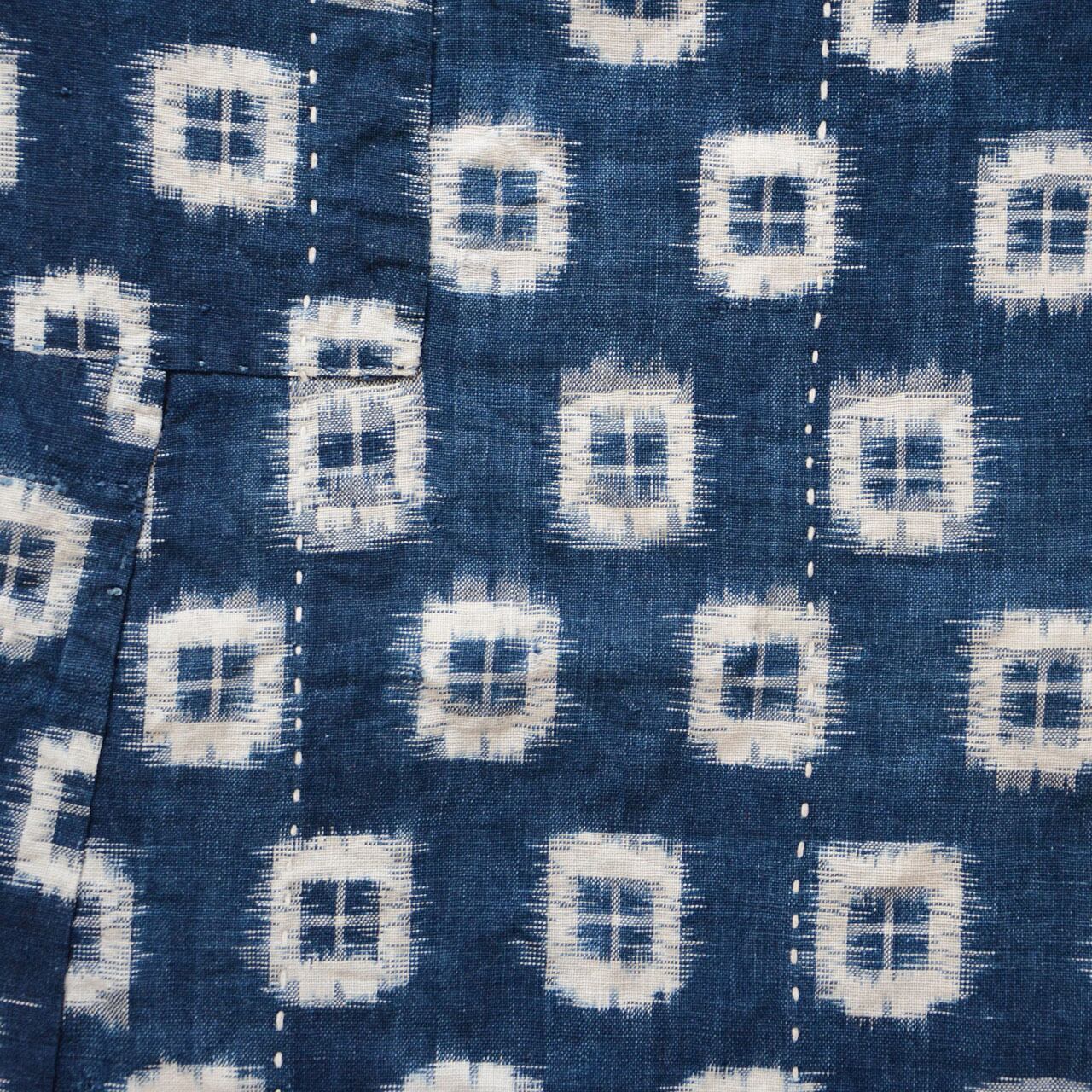 刺し子 雑巾 藍染 絣 古布 昭和中期 ジャパンヴィンテージ アート