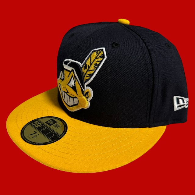 Cleveland Indians New Era 59Fifty Fitted / Navy,Yellow (Gray Brim)