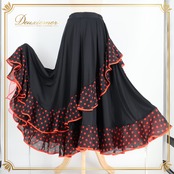 フラメンコ 衣装 prima boutique プリマブティック ファルダ スカート ブラック系 レッド系 黒 赤 水玉 ドット ボランテ フリル ダンス パーティ 発表会 レース レッスン 練習 レディース かわいい 大人 可愛い 舞台衣装 おしゃれ コスチューム