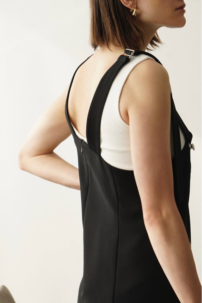 SLANT LINE SALOPETTE ONE PIECE ロングワンピース | vortexcompany.co