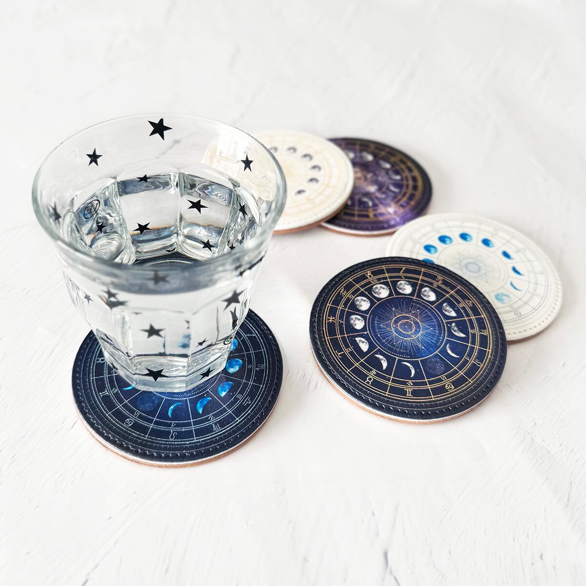月の満ち欠け12星座 コースター | LALA CloveR.幻想的雑貨屋 - 星と