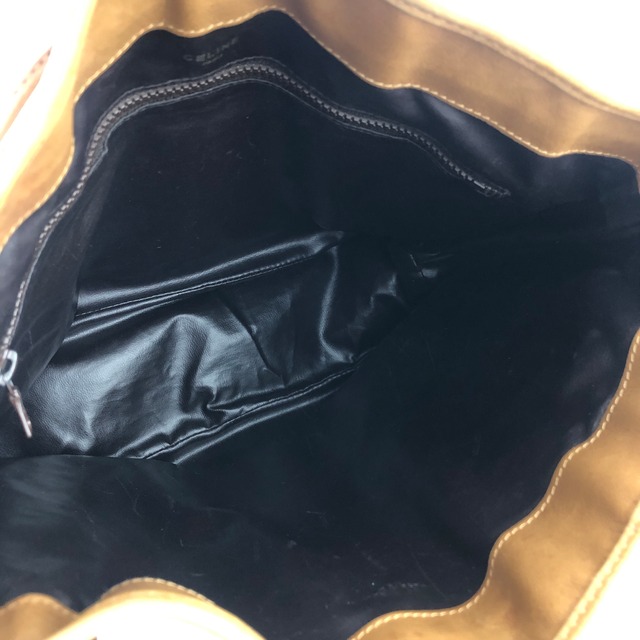 CELINE　セリーヌ　マカダム　ブラゾンスタッズ　トリオンフ　巾着　ドローストリング　ショルダーバッグ　ベージュ　vintage　ヴィンテージ　オールドセリーヌ　kfibb7