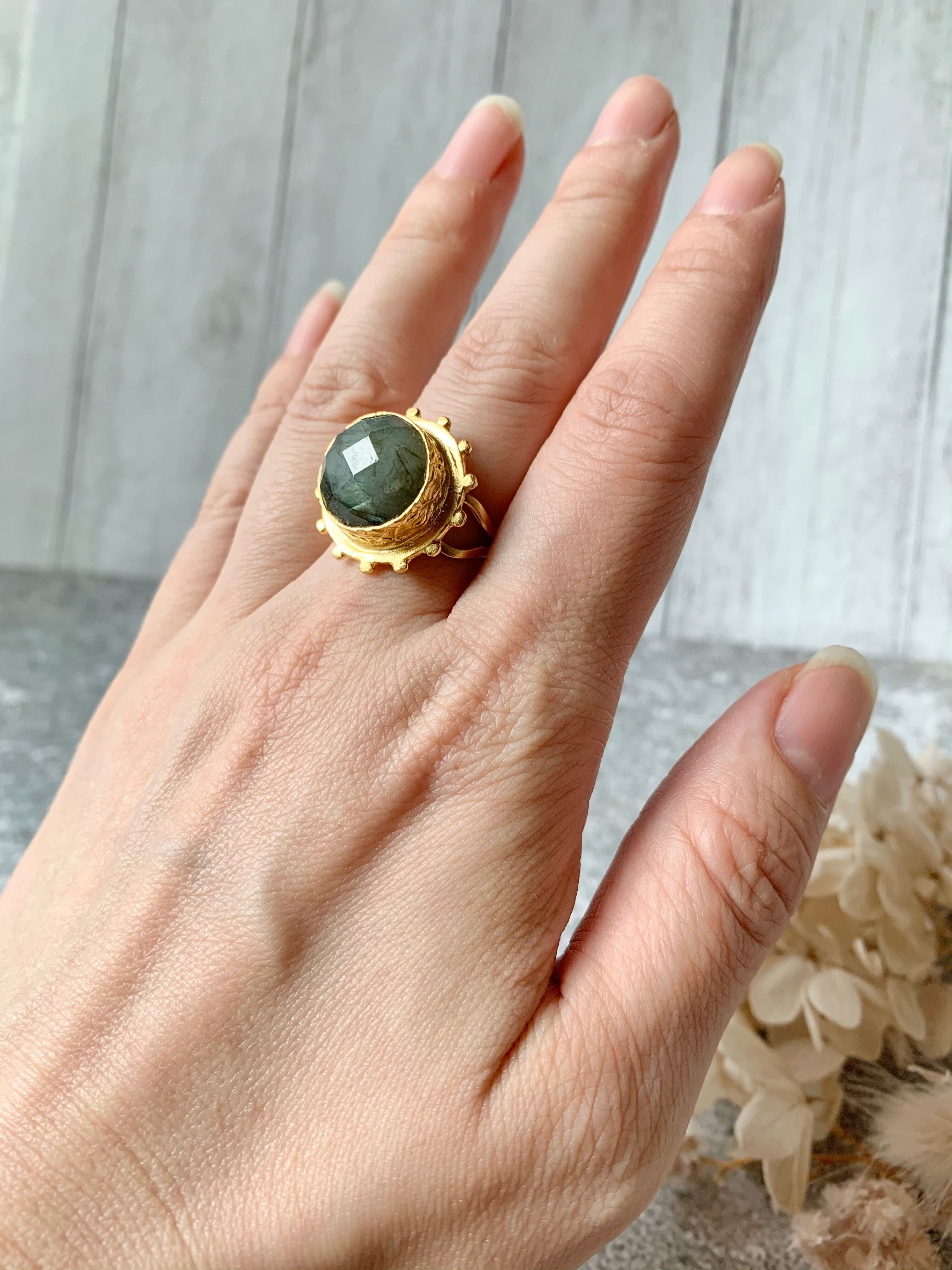 トルコ天然石リング3K