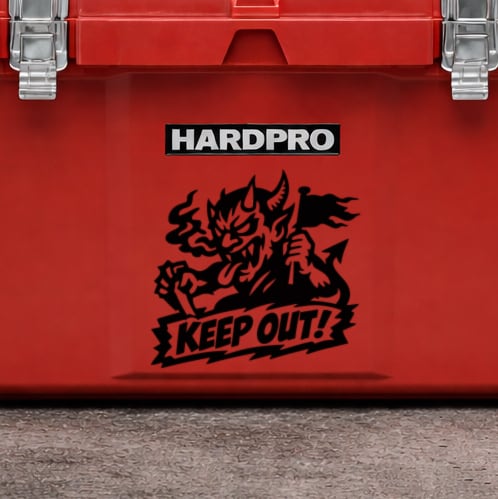 立入禁止 ステッカー フェンス用 防水 KEEP OUT 鬼 転写デカール（白