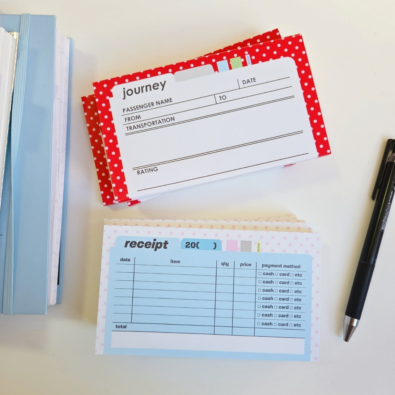 simp】メモ帳 FOLDER 레코드（RECEIPT , JOURNEY） | 韓国文具・雑貨