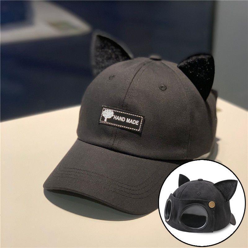 送料無料】FS-07 猫 ねこ 猫耳 2way キャップ 帽子 ゴーグル 親子 兄弟