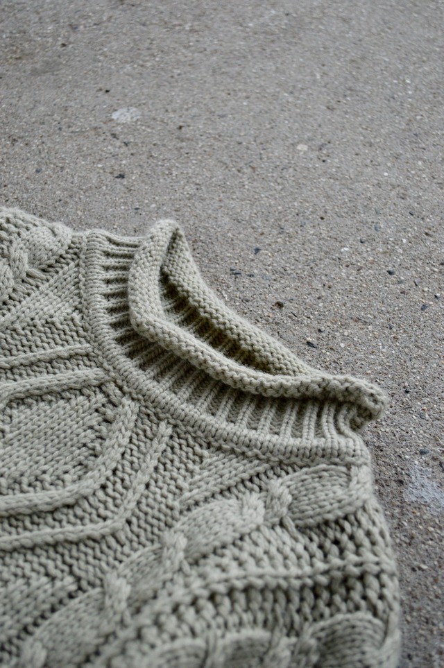JOHN LEMON 80s-90s Old High Neck Cable Knit Made in Italy オールドニット ボトルネック イタリア製