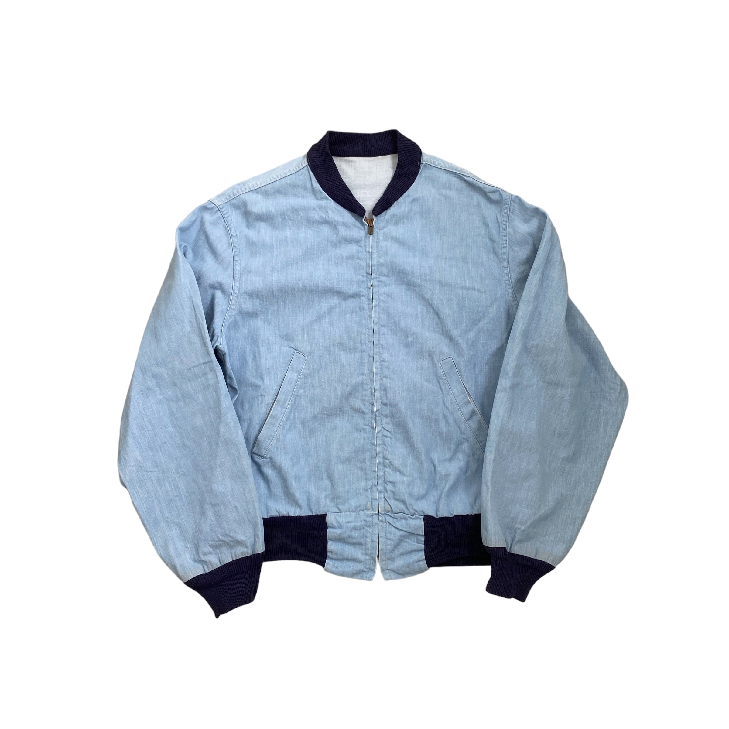 50s~60s HERCULES? MA-1 type chambray jacket talon zipper 50s~60s HERCULES? MA-1 type chambray jacket talon zipper