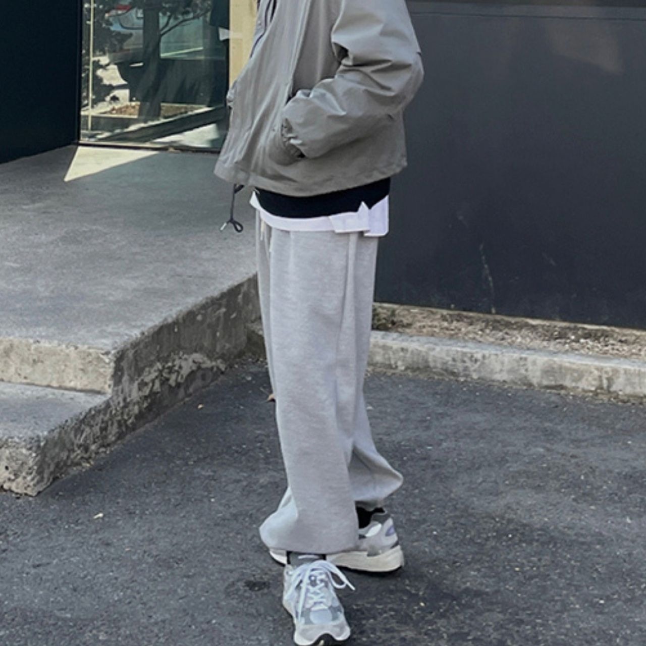 シンプルルーズスウェットパンツ　1006