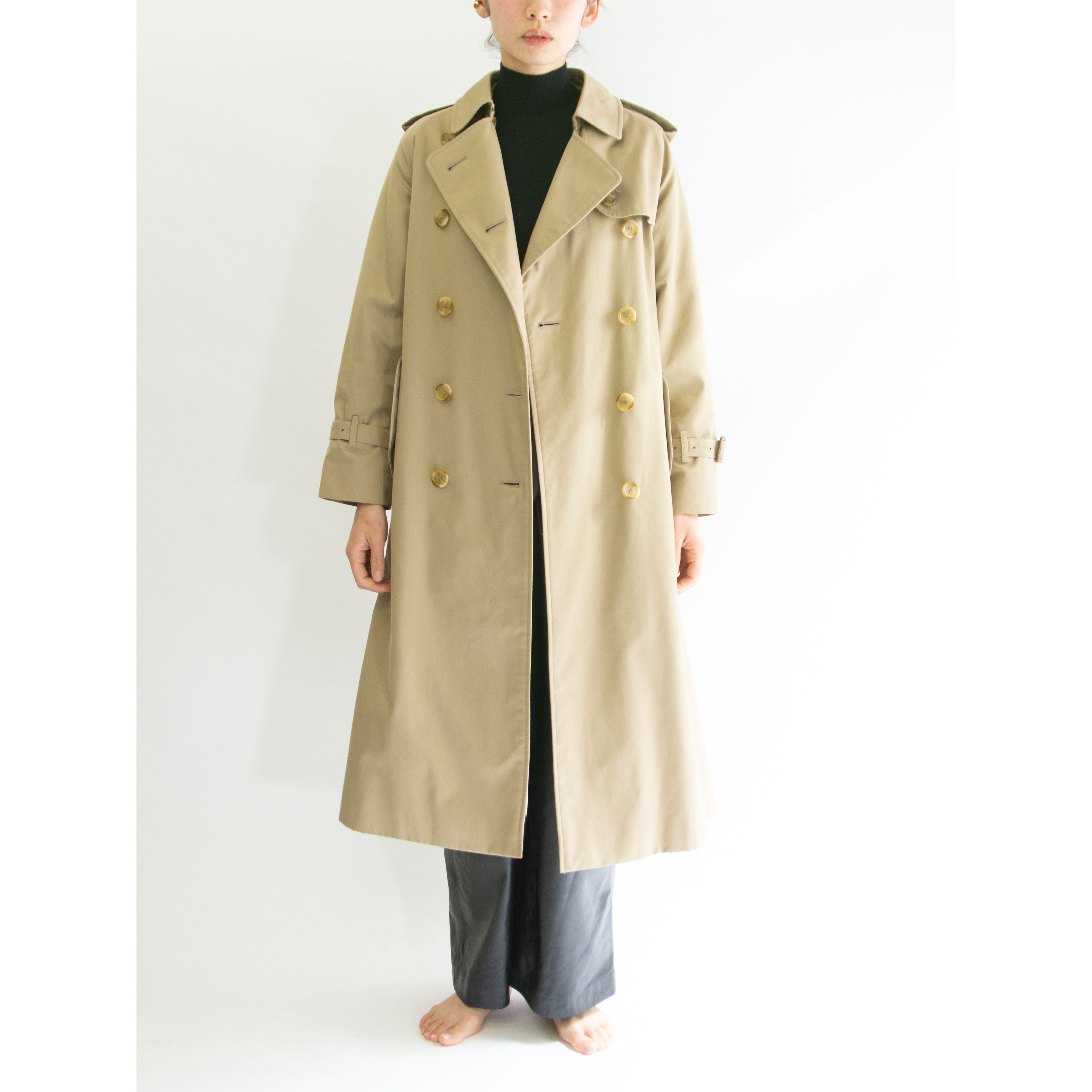 【Burberrys】Made in England 80's 1piece sleeve trench coat（バーバリーズ 英国製 1枚袖 ウールキャメル ライナー付トレンチコート）3b