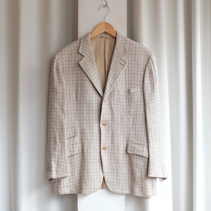 HERMES LINEN CHECK JACKET