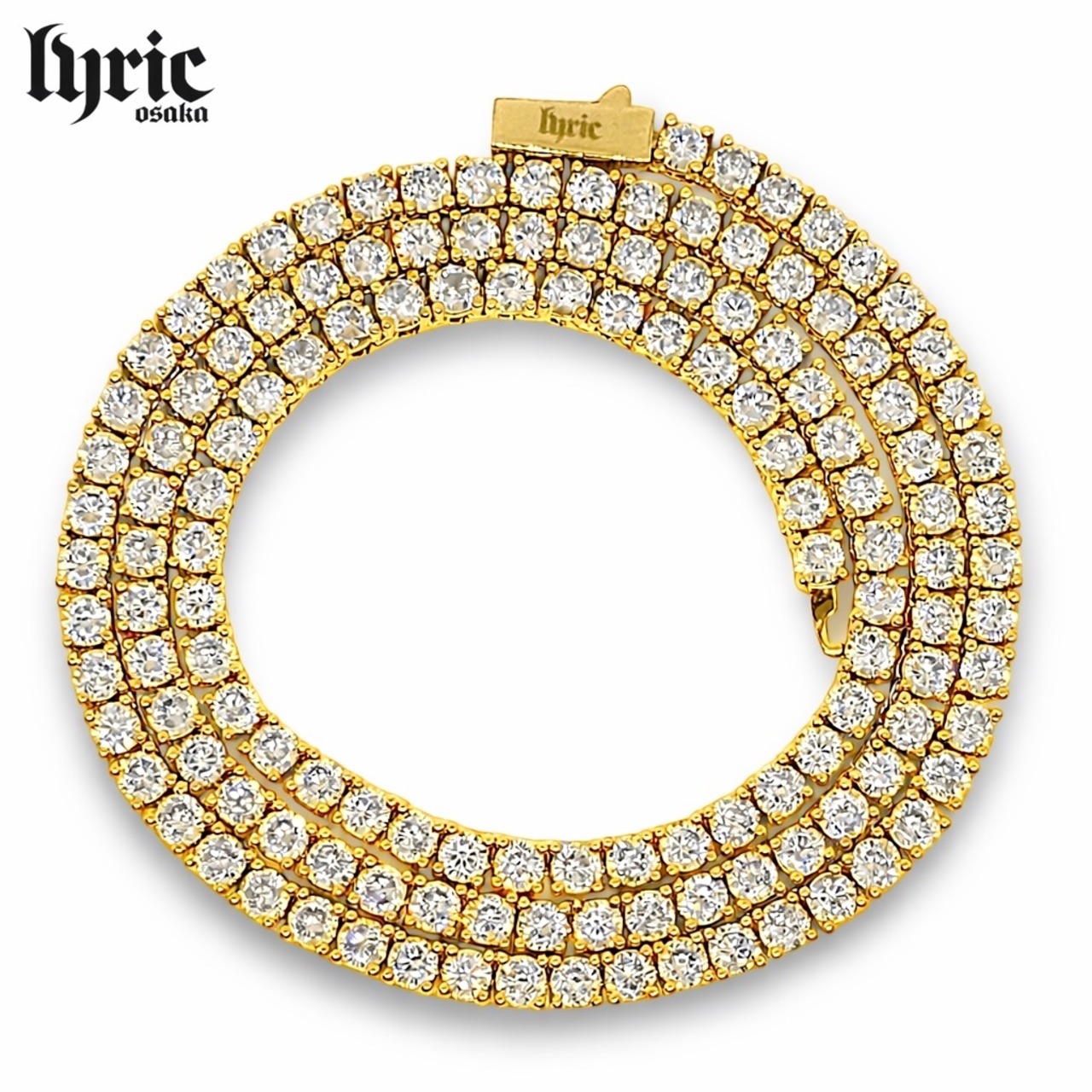 3mm 50cm luxury tennis necklace gold