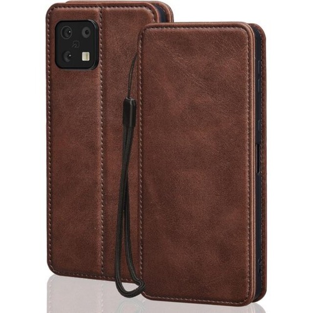 AQUOS Sense6s / Sense6 ケース 手帳型 SH-M19 SHG05 SH-54B SHG07 センス6S カバー 革 カード収納 内蔵マグネット式 ブラウン 1288