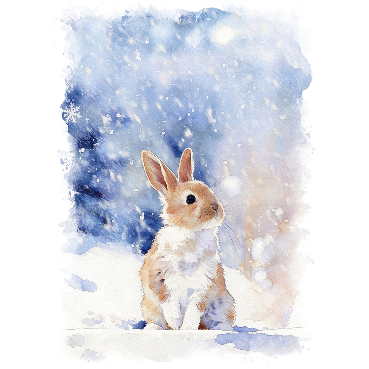 絵画 動物 ウサギ インテリアアート額付き 水彩画・油絵風 WAT1103