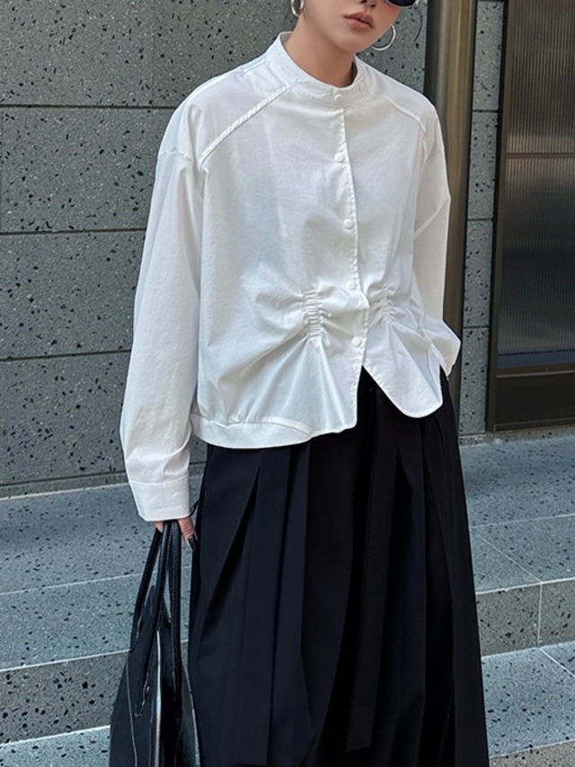 Short batwing sleeve niche design shirt 2color [T2702]