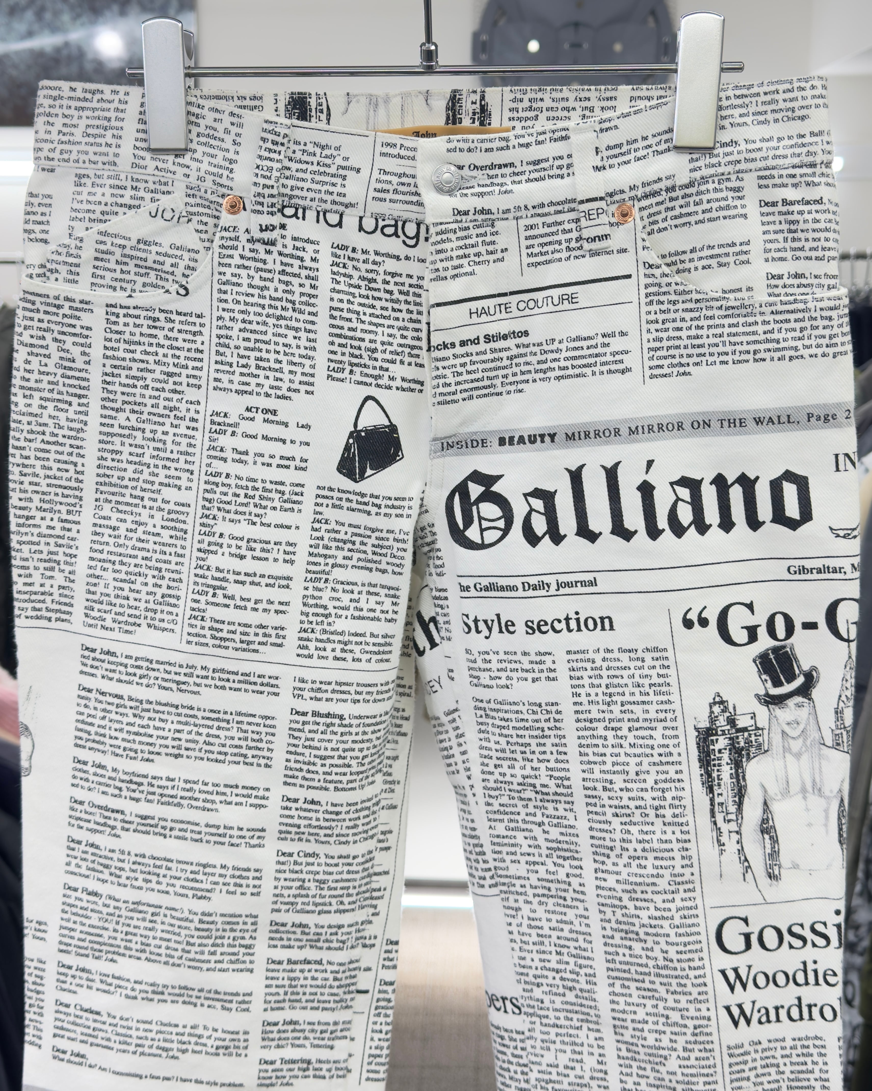 2000s JOHN GALLIANO GAZETTE NEWSPAPER JEANS | ZSC