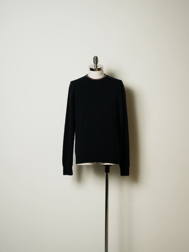 HERMES エルメス カシミヤバイカラークルーネックニット