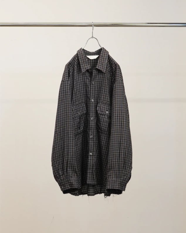 24SS】ANCELLM DOUBLEGAUZE PAJAMA SHIRT (NAVY) ANC-SH33 | IAAAM