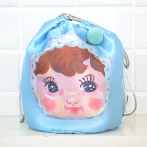 Nathalie Lete/Drawstring bag/NL320.CHARMY/Light Blue