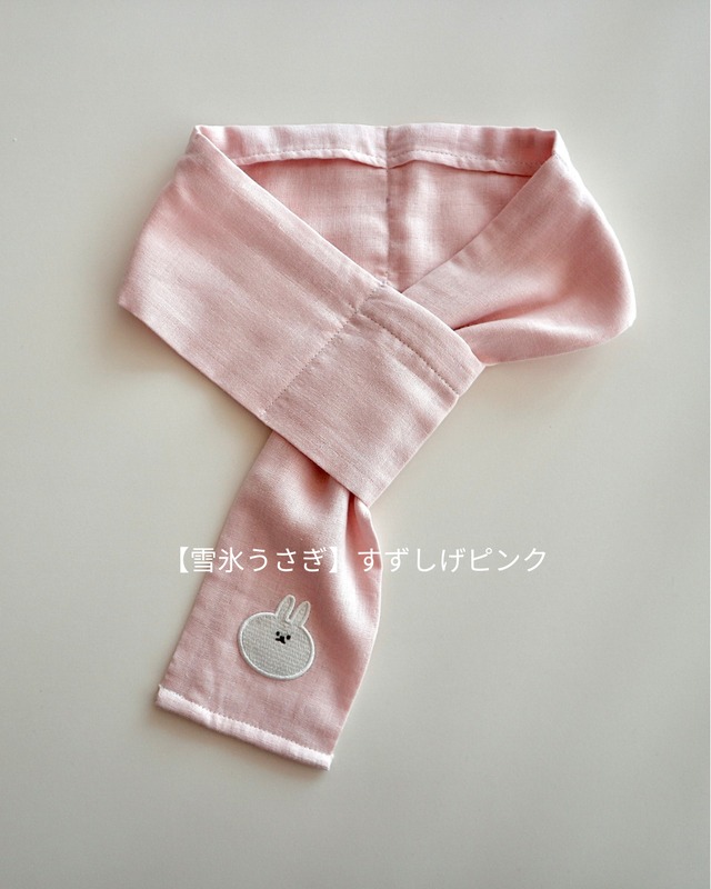 雪国どうぶつのクールネックガーゼ【ノンホルマリン加工】