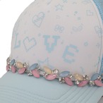 pixel jewelry mesh cap -blue-