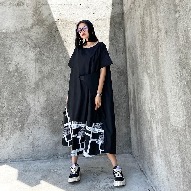 ドレス ロングプリントスカート 薄手 ステッチ ラブタオタオダレンハウス41881253594