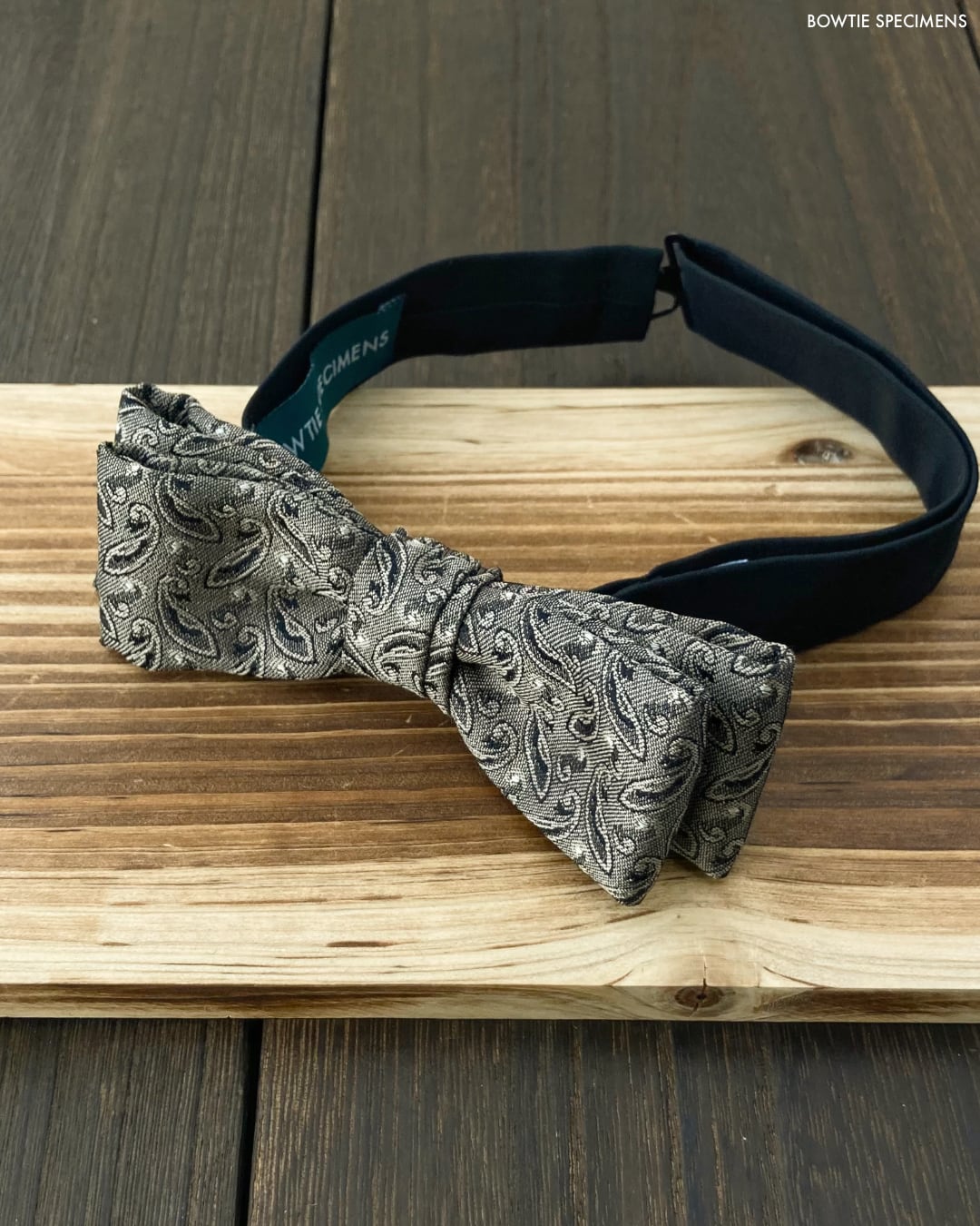 BOWTIE　ボウタイ ナロースクエアエンド形 蝶ネクタイ(アッシュゴールド×ブラック