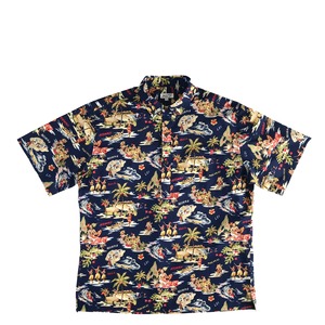 Mountain 半袖プルオーバーボタンダウン アロハシャツ  /  ALOHA DAYS  /  Deep Navy marin